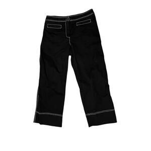 Barbara Lesser Fibers Size 12 Black Cropped Wide Leg High-Rise Jeans-‎ Edgy